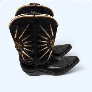 ACME Black and Gold Cowboy Boots